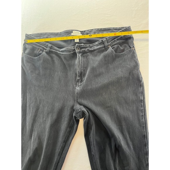 LL Bean Classic Fit Flare Jeans Dark Wash Women Size 18 - Picture 4 of 7
